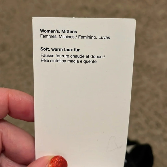 Nike black faux fur mittens, XS/S - Picture 3 of 9